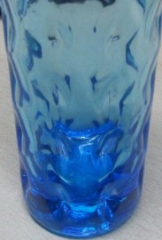 Vaso Vidrio AZUL Tubo 16 alto x 6 boca (1)